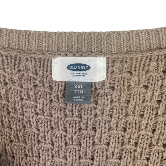 Old Navy XXL Popcorn Stitch Sweater Icelandic Mineral Cotton and Acrylic - Picture 3 of 6